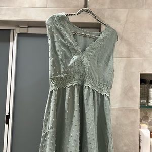 Brand new sage, green dress, never worn. Smoke free home.